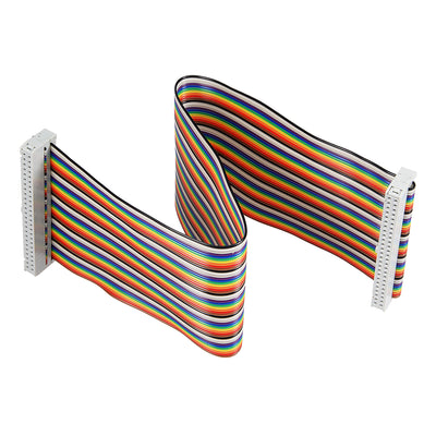 Harfington Uxcell IDC 50 Pins Wire Flat Multicolored Flexible Rainbow Ribbon Jumper Cable 30cm 2.54mm Pitch,1pcs