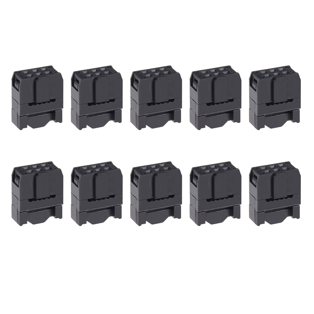 uxcell Uxcell 10Pcs 2x3Pin 2.54mm Pitch Double Rows Straight Connector IDC FC Ejector Header
