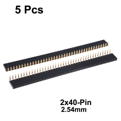 Harfington Uxcell 5 Pcs 2.54mm Pitch 40Pin Single Row Curved Connector Pin Header Strip for Arduino Prototype Shield