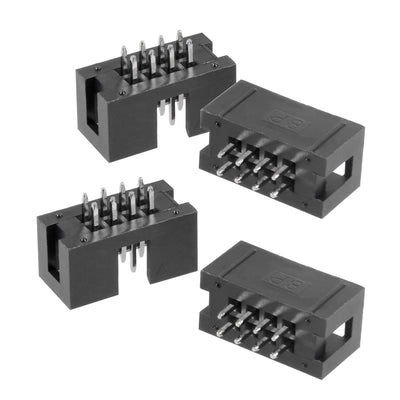 Harfington Uxcell 20Pcs 2.54mm Pitch 2x4-Pin Double Row Straight Box Header Connector PCB Board Socket