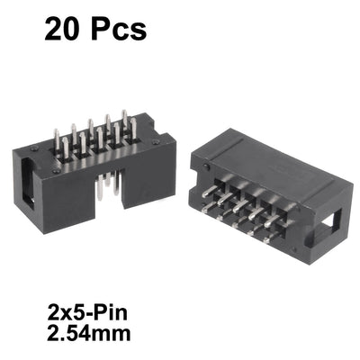 Harfington Uxcell 20Pcs 2.54mm Pitch 2x5-Pin Double Row Straight Box Header Connector PCB Board Socket