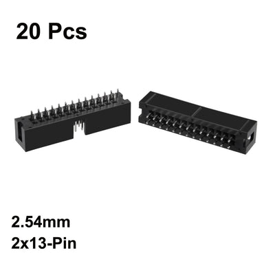 Harfington Uxcell 20Pcs 2.54mm Pitch 2x13-Pin Double Row Straight Box Header Connector PCB Board Socket