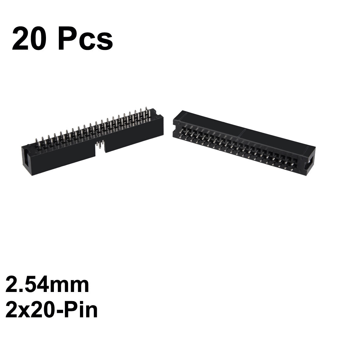 uxcell Uxcell 20Pcs 2.54mm Pitch 2x20-Pin Double Row Straight Connector Female Pin Header Strip PCB Board Socket