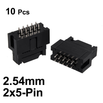 Harfington Uxcell 10Pcs 2.54mm Pitch 2x5-Pin Double Row Straight Connector Female Pin Header Strip PCB Board Socket