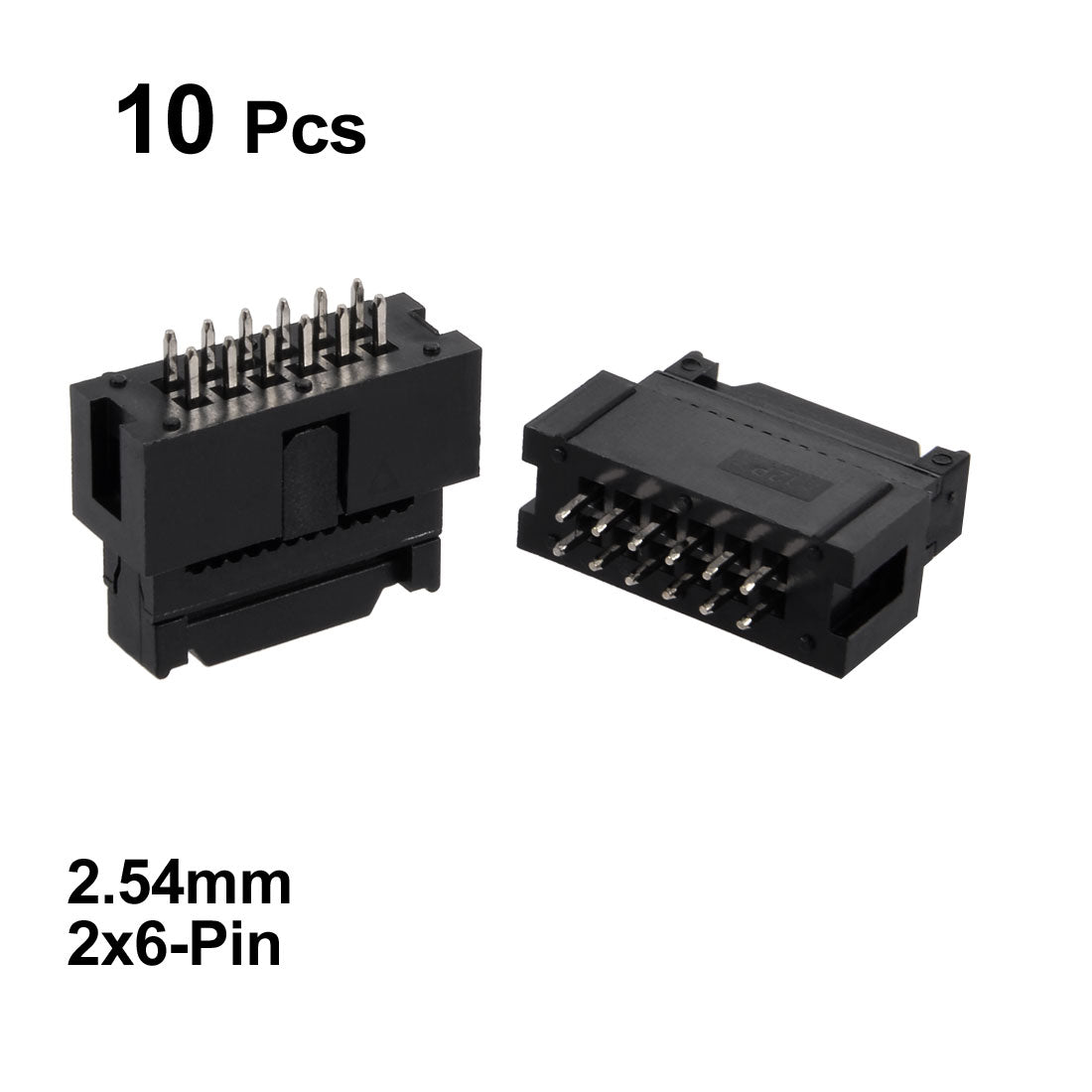 uxcell Uxcell 10Pcs 2.54mm Pitch 2x6-Pin Double Row Straight Box Header Connector PCB Board Socket