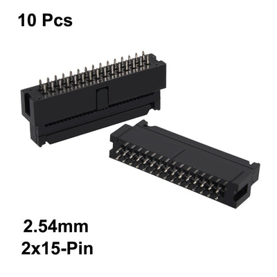 Harfington Uxcell 10Pcs 2.54mm Pitch 2x15-Pin Double Row Straight Connector Female Pin Header Strip PCB Board Socket