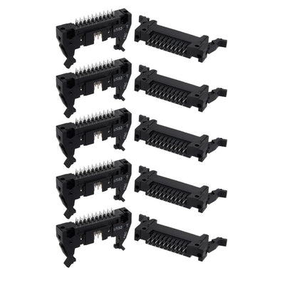 Harfington Uxcell 10Pcs 2x10-Pins 2.54mm Pitch Double Rows Straight Connector PCB IDC Ejector Header