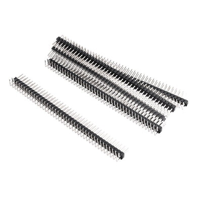 uxcell Uxcell 5Pcs 2.54mm Pitch 40-Pin Double Row Right Angle Connector Pin Header Strip for Arduino Prototype Shield