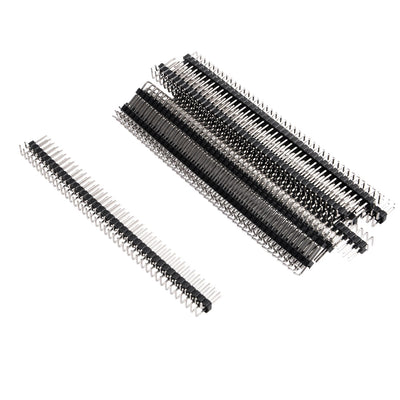uxcell Uxcell 10Pcs 2.54mm Pitch 40-Pins Double Row Right Angle Connector Pin Header Strip for Arduino Prototype Shield