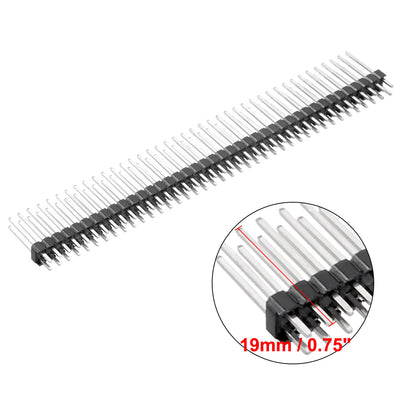 Harfington Uxcell 10Pcs 2.54mm Pitch 40-Pin 19mm Length Double Row Straight Connector Pin Header Strip for Arduino Prototype Shield