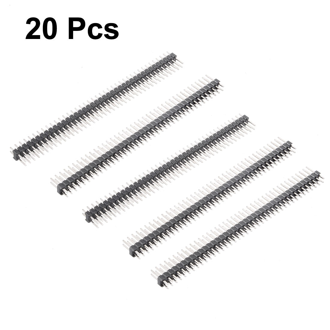 uxcell Uxcell 20Pcs 2.54mm Pitch 40-Pin 12mm Length Double Row Straight Connector Pin Header Strip for Arduino Prototype Shield