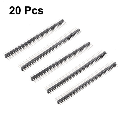 Harfington Uxcell 20Pcs 2.54mm Pitch 40-Pin 12mm Length Double Row Straight Connector Pin Header Strip for Arduino Prototype Shield