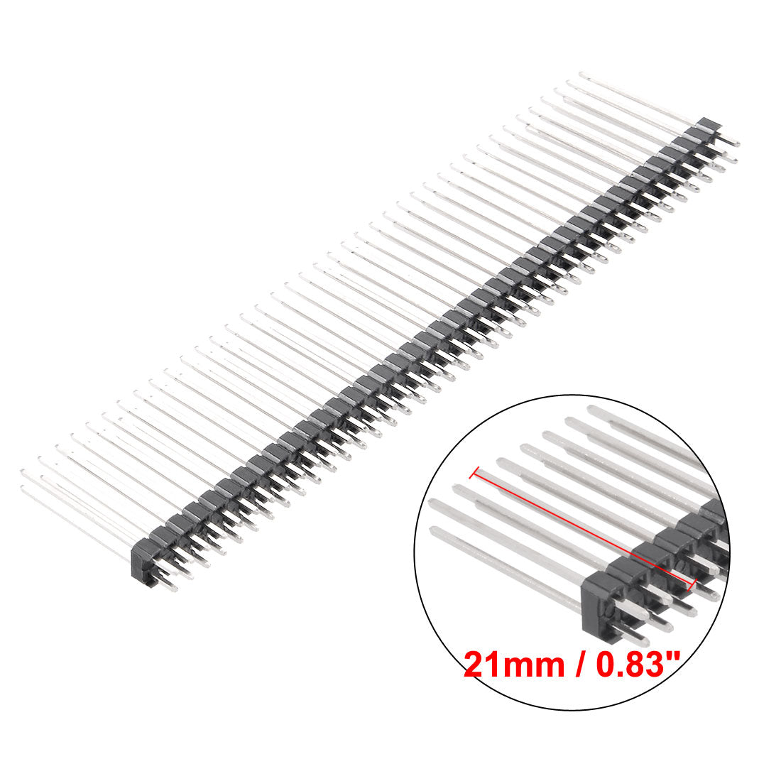 uxcell Uxcell 10Pcs 2.54mm Pitch 40-Pin 21mm Length Double Row Straight Connector Pin Header Strip for Arduino Prototype Shield