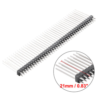 Harfington Uxcell 10Pcs 2.54mm Pitch 40-Pin 21mm Length Double Row Straight Connector Pin Header Strip for Arduino Prototype Shield
