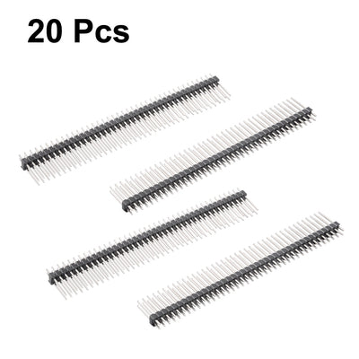 Harfington Uxcell 20Pcs 2.54mm Pitch 40-Pin 16mm Length Double Row Straight Connector Pin Header Strip for Arduino Prototype Shield
