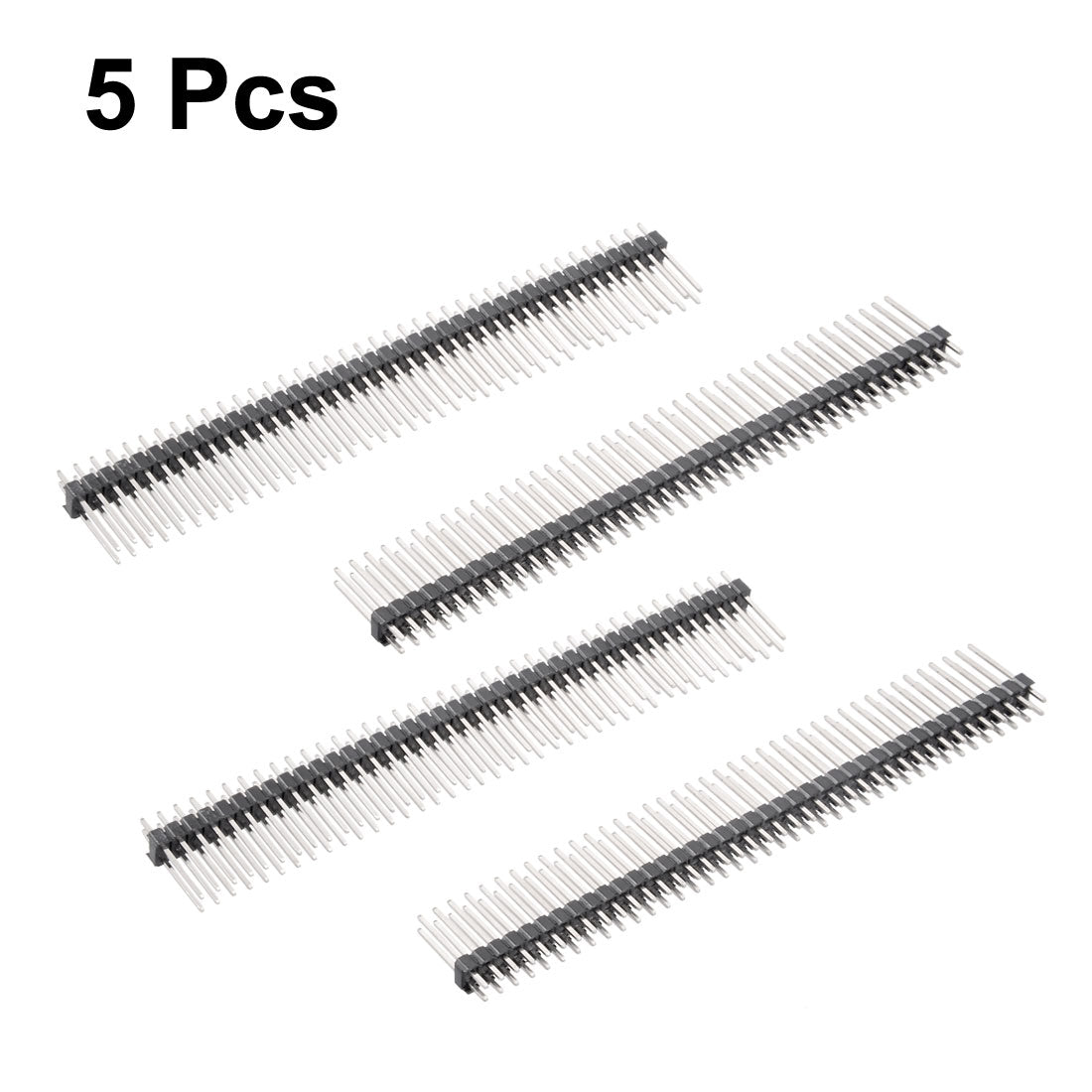 uxcell Uxcell 5Pcs 2.54mm Pitch 40-Pin 16mm Length Double Row Straight Connector Pin Header Strip for Arduino Prototype Shield