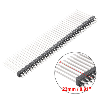 Harfington Uxcell 5Pcs 2.54mm Pitch 40-Pin 23mm Length Double Row Straight Connector Pin Header Strip for Arduino Prototype Shield