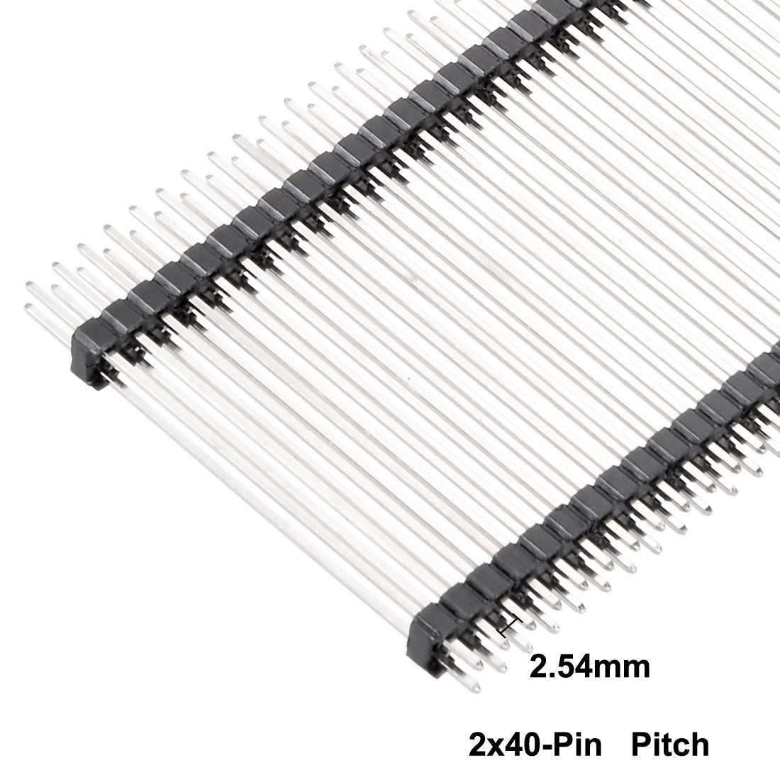 uxcell Uxcell 10Pcs 2.54mm Pitch 40Pin 40mm Length Double Row Straight Connector Pin Header Strip for Arduino Prototype Shield
