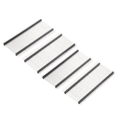 uxcell Uxcell 10Pcs 2.54mm Pitch 40-Pin 45mm Length Double Row Straight Connector Pin Header Strip for Arduino Prototype Shield