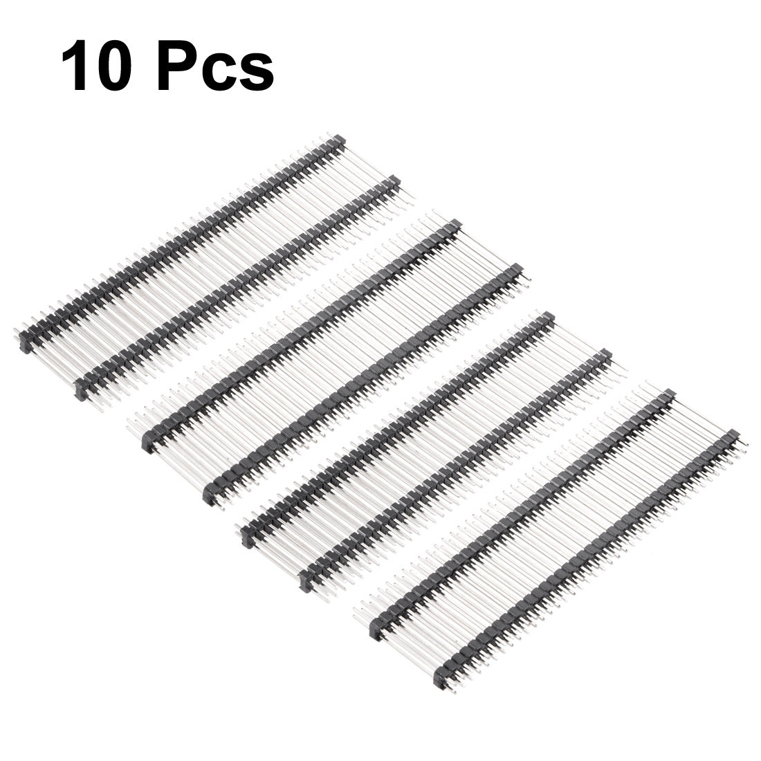 uxcell Uxcell 10Pcs 2.54mm Pitch 40Pin 30mm Length Double Row Straight Connector Pin Header Strip for Arduino Prototype Shield
