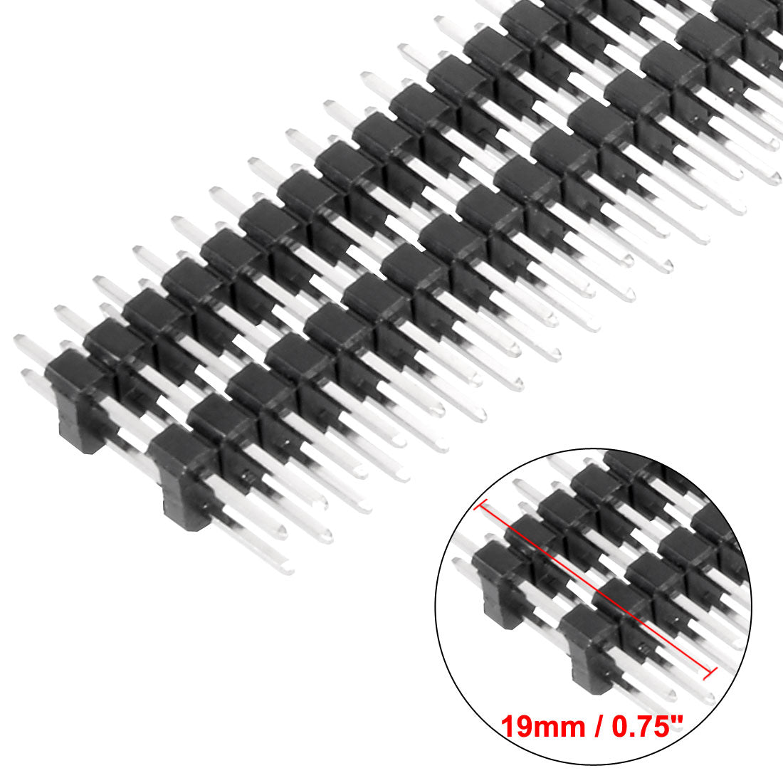 uxcell Uxcell 10Pcs 2.54mm Pitch 40-Pin 19mm Length 2 Row Straight Connector Pin Header Strip for Arduino Prototype Shield