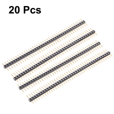 Harfington Uxcell 20Pcs 2mm Pitch 40P Single Row Straight Connector Pin Header Strip for Arduino Prototype Shield
