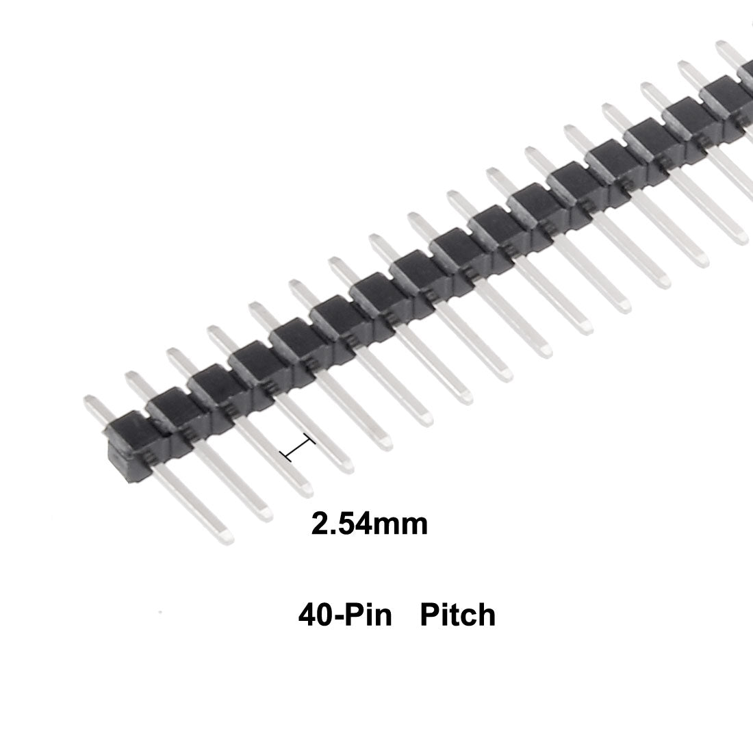 uxcell Uxcell 30Pcs 2.54mm Pitch 40-Pin 11mm Length One Row Straight Connector Pin Header Strip for Arduino Prototype Shield