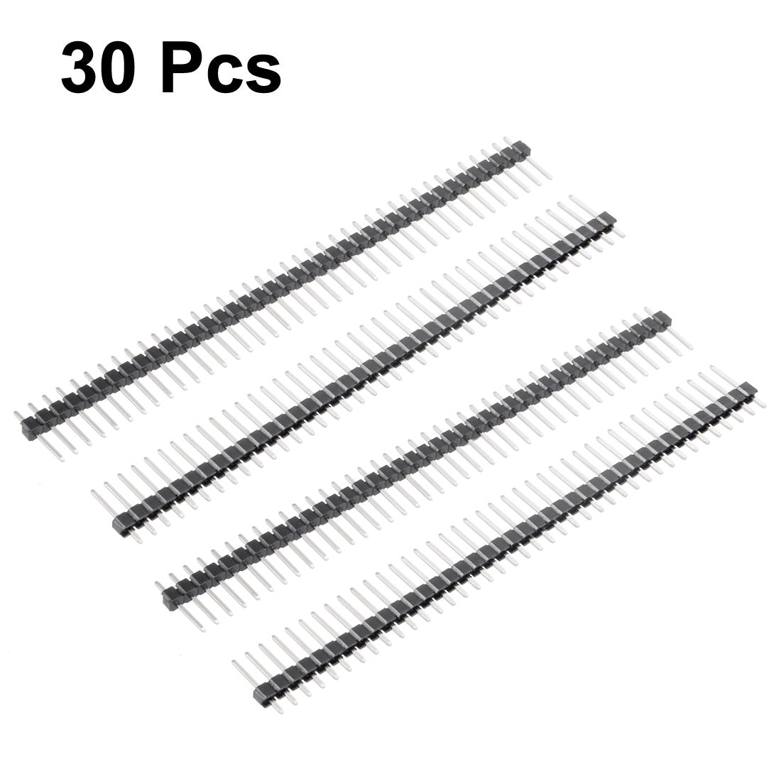 uxcell Uxcell 30Pcs 2.54mm Pitch 40-Pin 14mm Length Single Row Straight Connector Pin Header Strip for Arduino Prototype Shield