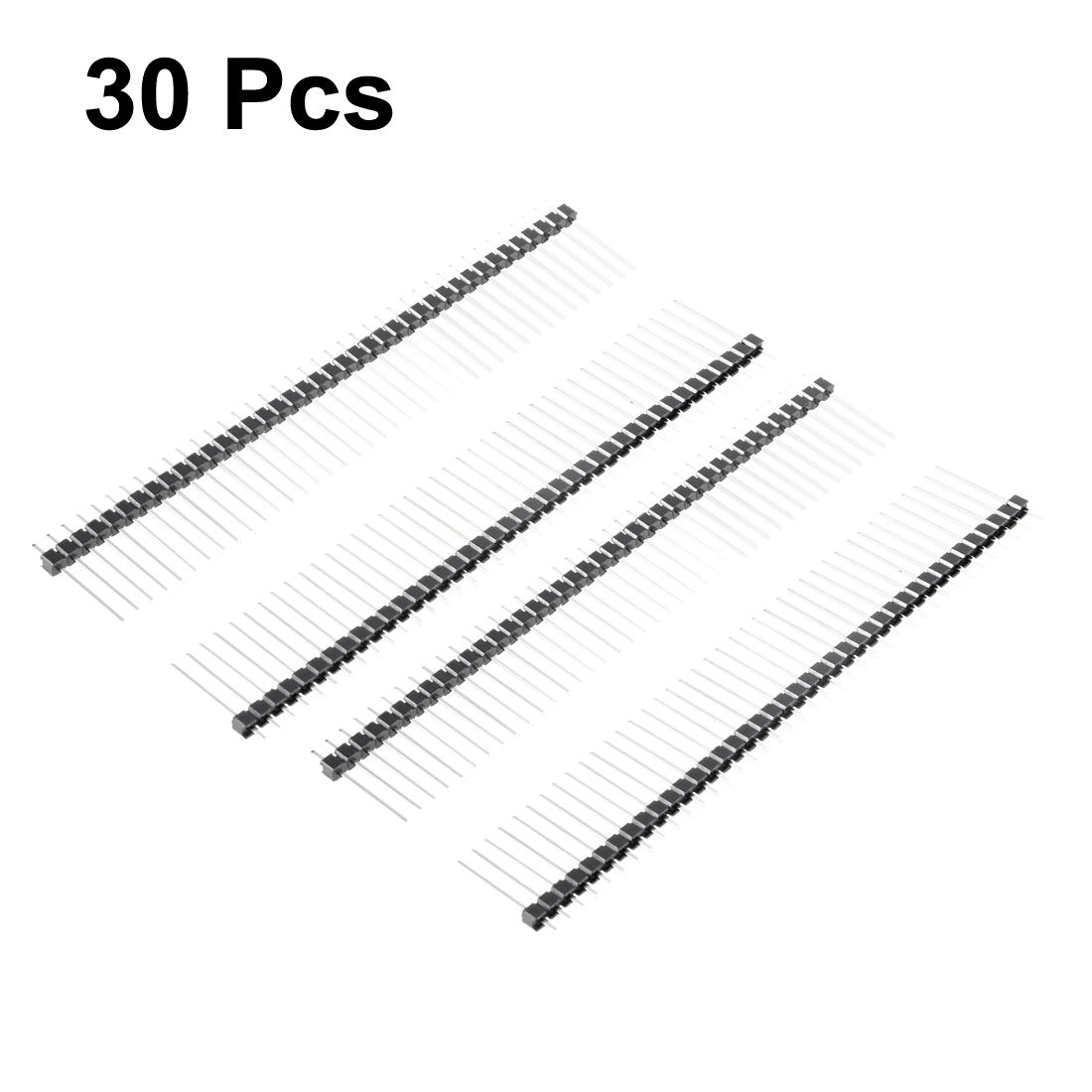 uxcell Uxcell 30Pcs 2.54mm Pitch 40-Pin 16mm Length Single Row Straight Connector Pin Header Strip for Arduino Prototype Shield