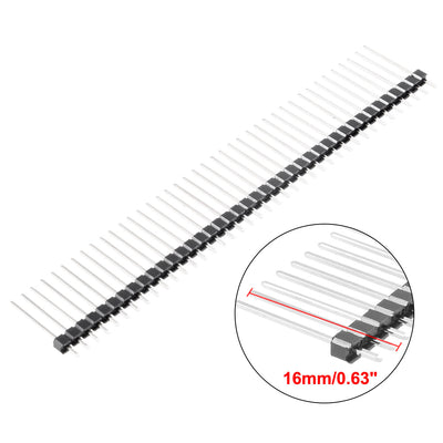 Harfington Uxcell 30Pcs 2.54mm Pitch 40-Pin 16mm Length Single Row Straight Connector Pin Header Strip for Arduino Prototype Shield