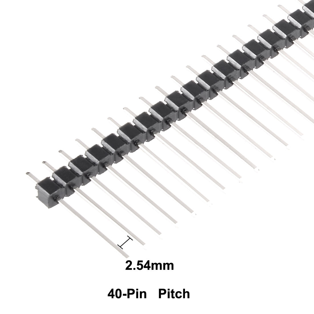 uxcell Uxcell 30Pcs 2.54mm Pitch 40-Pin 19mm Length Single Row Straight Connector Pin Header Strip for Arduino Prototype Shield