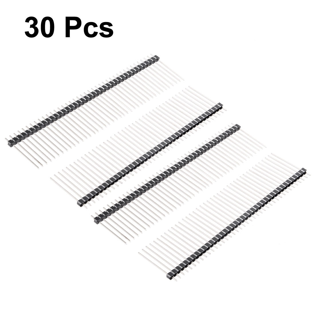 uxcell Uxcell 30Pcs 2.54mm Pitch 40-Pin 25mm Length One Row Straight Connector Pin Header Strip for Arduino Prototype Shield