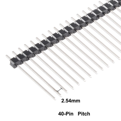 Harfington Uxcell 30Pcs 2.54mm Pitch 40-Pin 28mm Length Single Row Straight Connector Pin Header Strip for Arduino Prototype Shield
