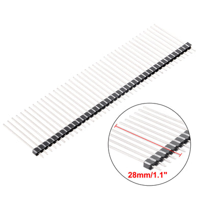 Harfington Uxcell 30Pcs 2.54mm Pitch 40-Pin 28mm Length Single Row Straight Connector Pin Header Strip for Arduino Prototype Shield