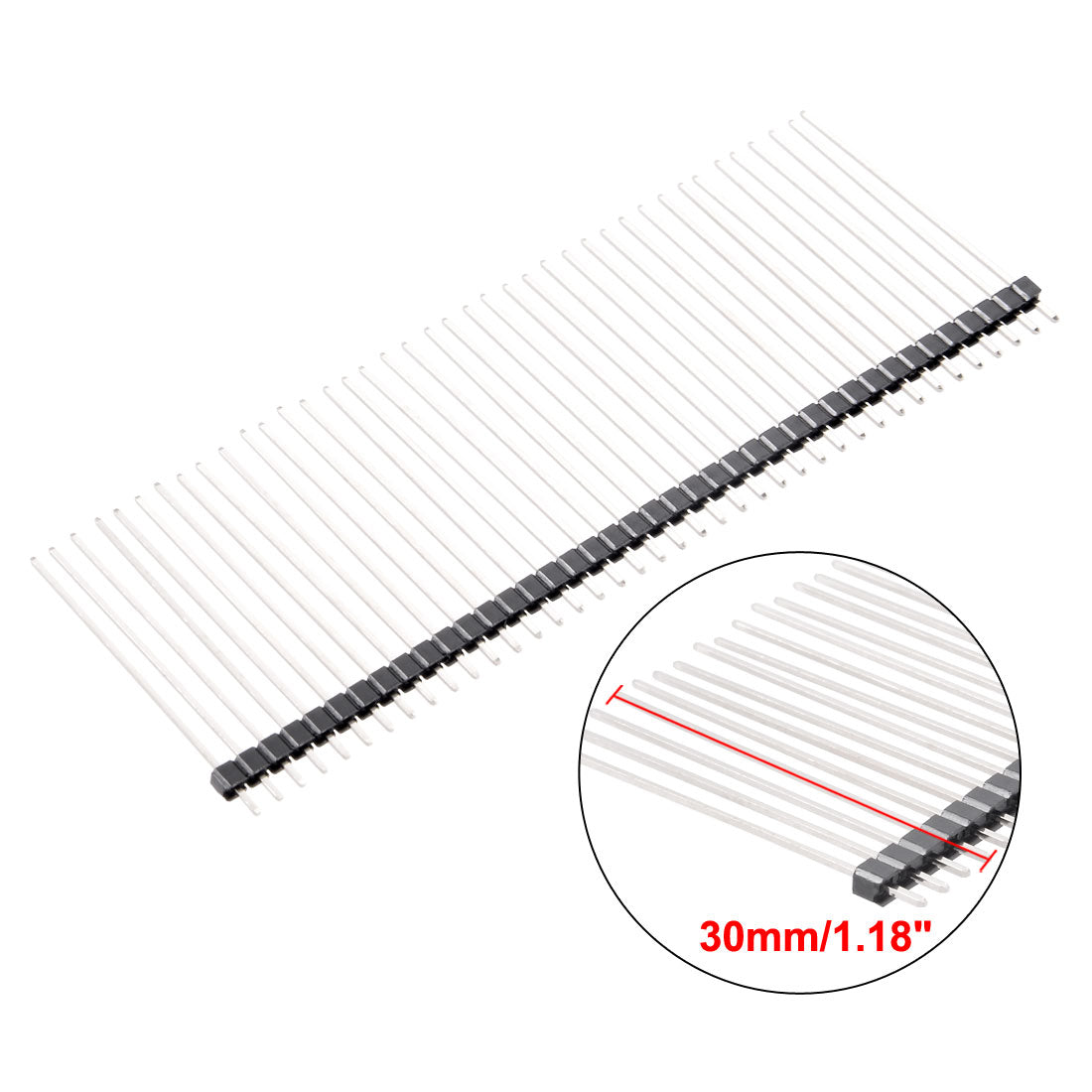 uxcell Uxcell 35Pcs 2.54mm Pitch 40-Pin 30mm Length Single Row Straight Connector Pin Header Strip for  Prototype Shield