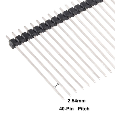 Harfington Uxcell 30Pcs 2.54mm Pitch 40-Pin 35mm Length Single Row Straight Connector Pin Header Strip for Arduino Prototype Shield