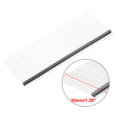 Harfington Uxcell 30Pcs 2.54mm Pitch 40-Pin 35mm Length Single Row Straight Connector Pin Header Strip for Arduino Prototype Shield