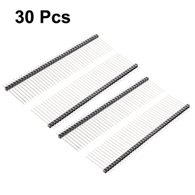 Harfington Uxcell 30Pcs 2.54mm Pitch 40-Pin 23mm Length Single Row Straight Connector Pin Header Strip for Arduino Prototype Shield