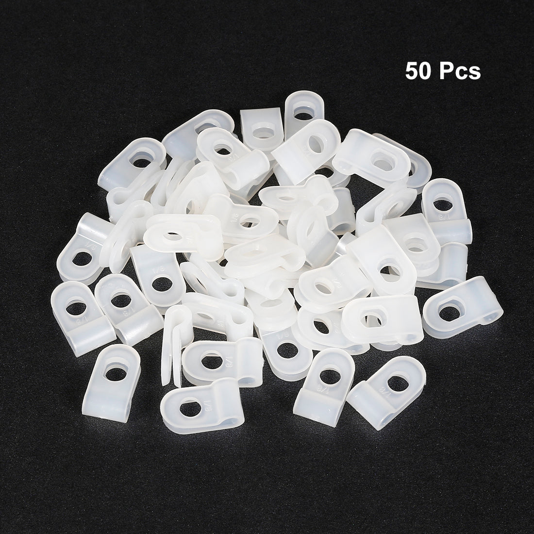 uxcell Uxcell 50Pcs Nylon R-type Cable Clamp Organizer Cord Clips for Wire Management 3.2mm White UC-0