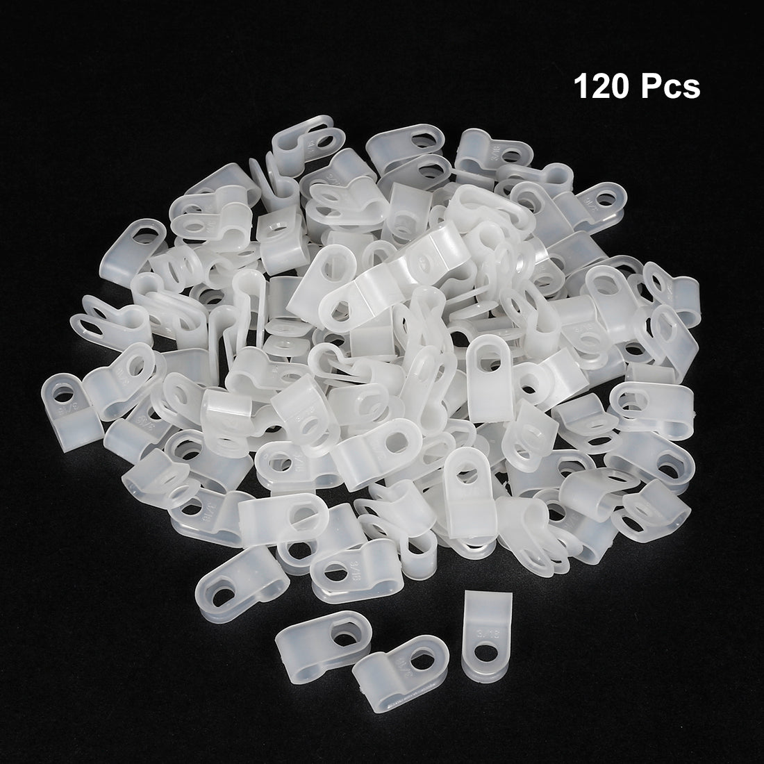 uxcell Uxcell 120Pcs Nylon R-type Cable Clamp Organizer Cord Clips for Wire Management 4.8mm White UC-0.5