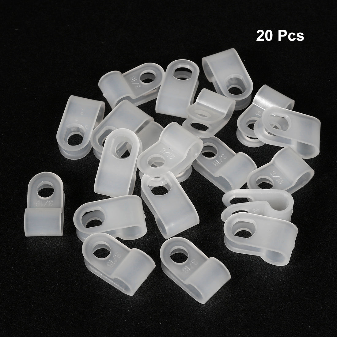 uxcell Uxcell 20Pcs Nylon R-type Cable Clamp Organizer Cord Clips for Wire Management 4.8mm White UC-0.5