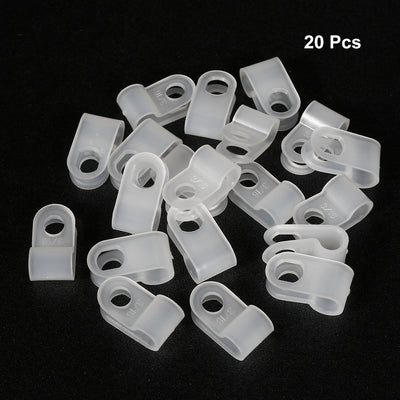 Harfington Uxcell 20Pcs Nylon R-type Cable Clamp Organizer Cord Clips for Wire Management 4.8mm White UC-0.5
