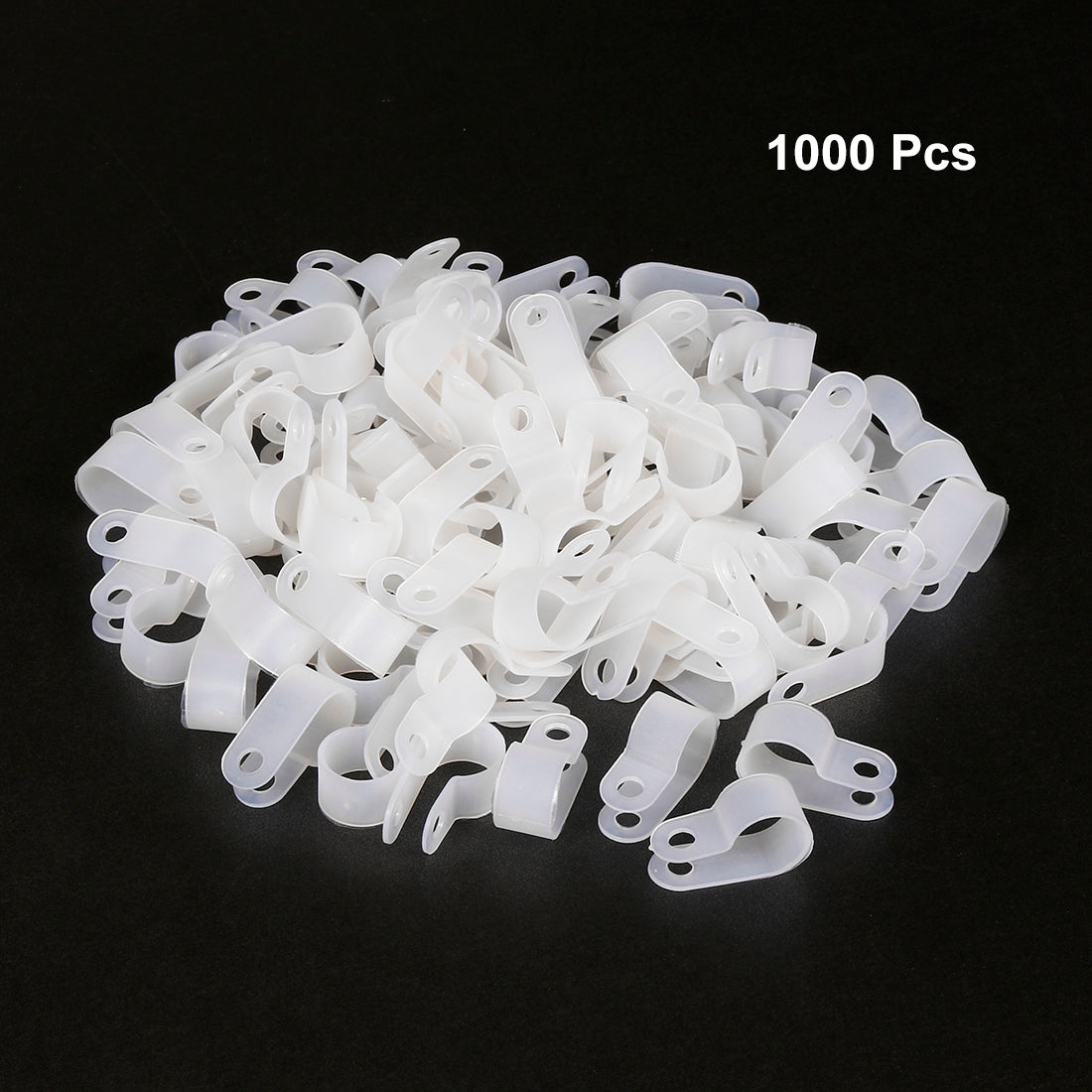 uxcell Uxcell 1000pcs Nylon R-type Cable Clamp Organizer Cord Clips for Wire Management 15.8mm White