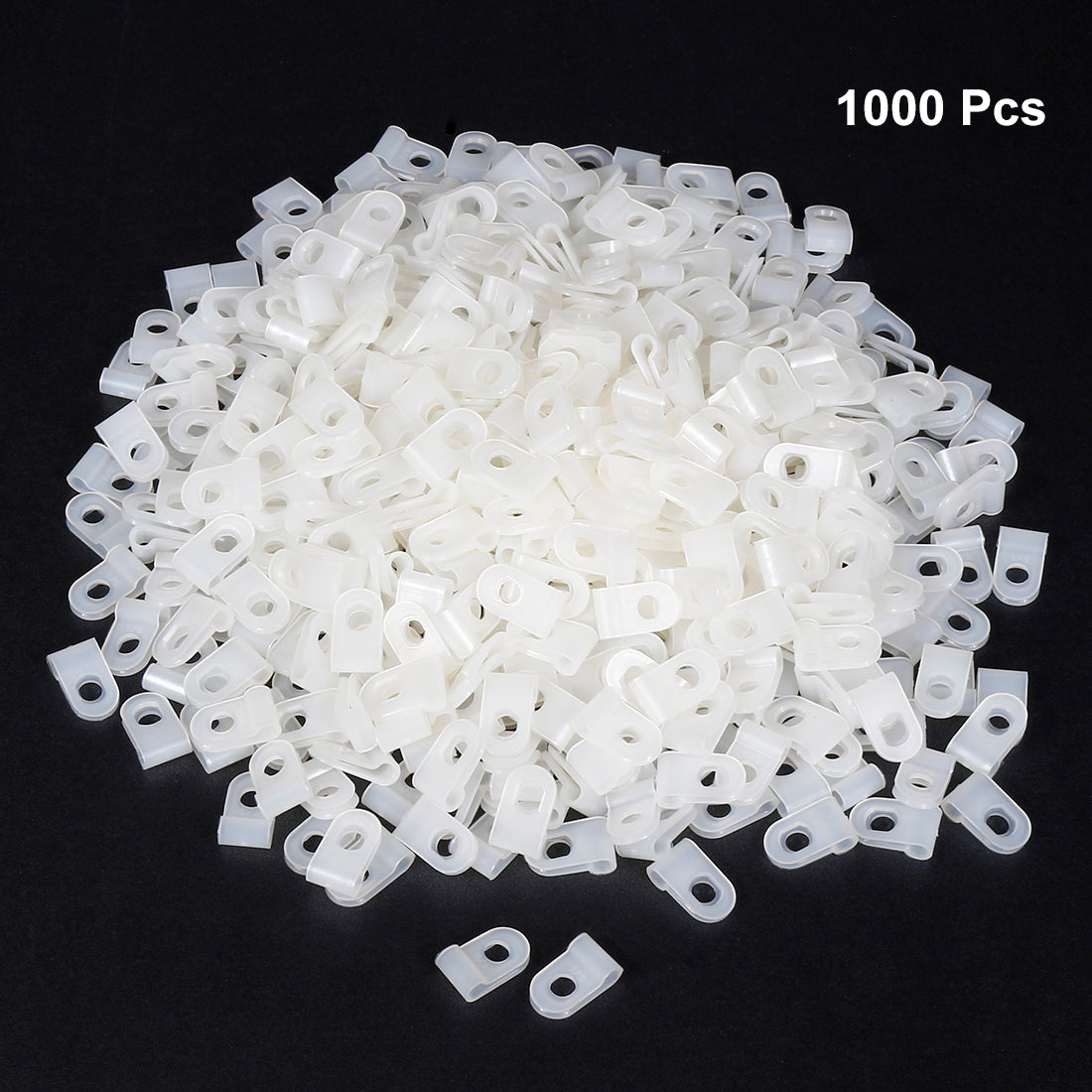 uxcell Uxcell 1000Pcs Nylon R-type Cable Clamp Organizer Cord Clips for Wire Management 3.1mm White CC-0