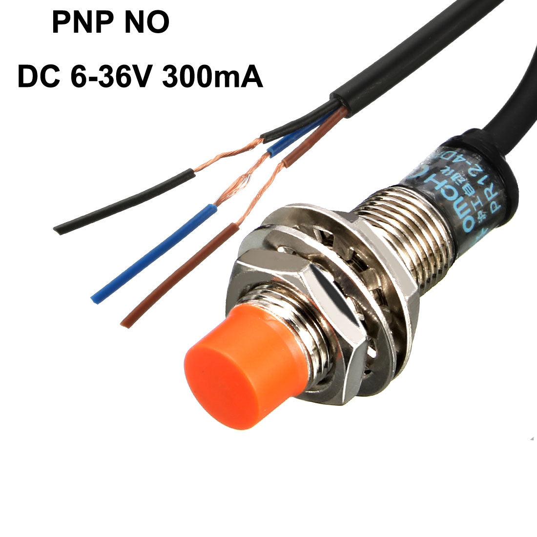uxcell Uxcell 4mm Inductive Proximity Sensor Switch Detector PNP NO DC 6-36V 200mA 3-wire PR12-4DP