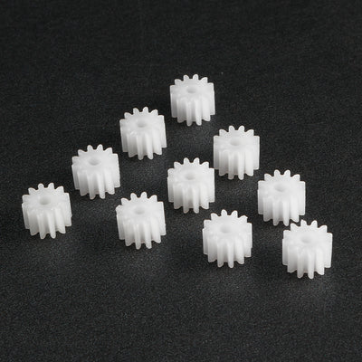 Harfington Uxcell 10Pcs 122A Plastic Gear Accessories with 12 Teeth for DIY Car Robot Motor