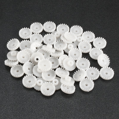Harfington Uxcell 50Pcs C202A Plastic Gear Accessories with 20 Teeth for DIY Car Robot Motor