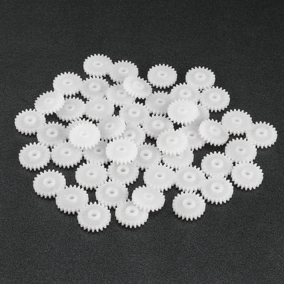 Harfington Uxcell 50Pcs 222A Plastic Gear Accessories with 22 Teeth for DIY Car Robot Motor