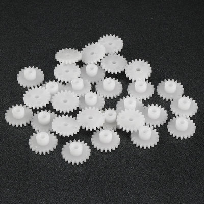 Harfington Uxcell 30Pcs 202A Plastic Gear Accessories with 20 Teeth for DIY Car Robot Motor