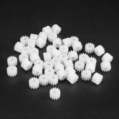 Harfington Uxcell 50Pcs 122.5A Plastic Gear Accessories with 12 Teeth for DIY Car Robot Motor